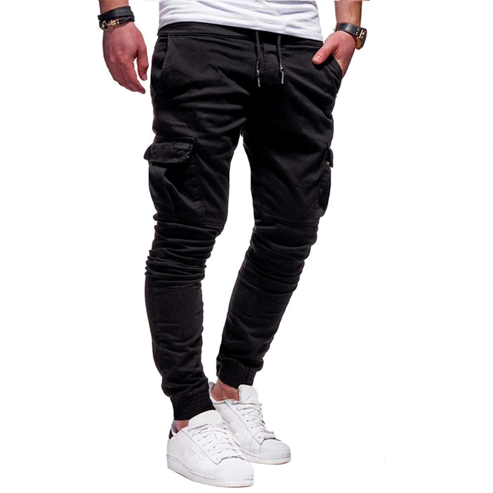 Men Jogger Pants Drawstring Cargo Trousers Sweatpants with Pockets