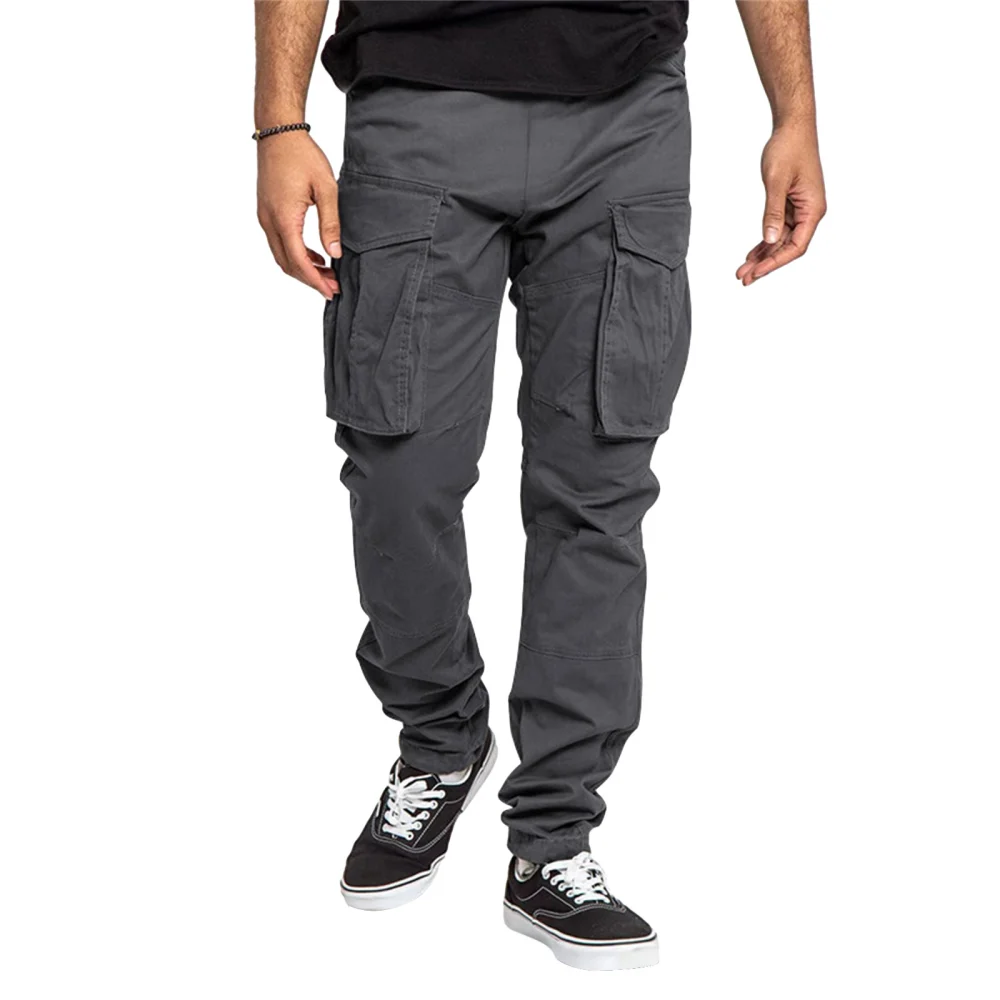 Men Cargo Pants with Pockets Loose Drawstring Jogger Sweatpants