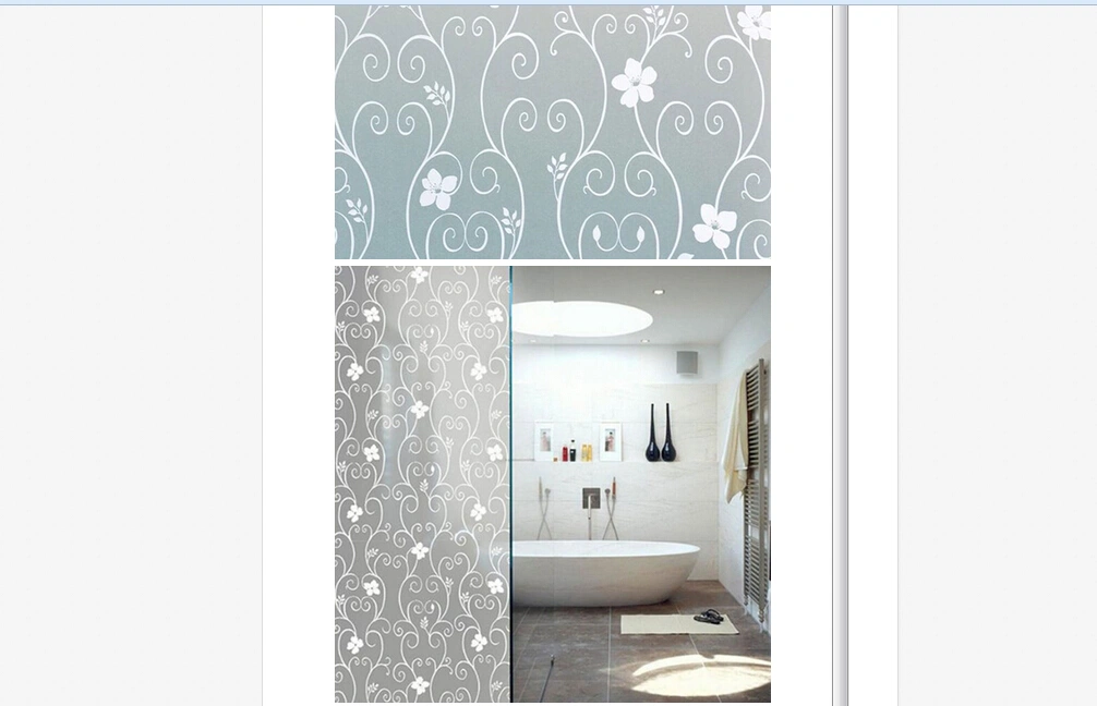 Frosted Floral Glass Film Self-Adhesive Waterproof Window Privacy Stickers