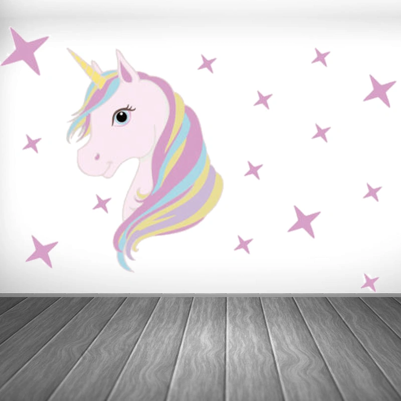 Cartoon Unicorn and Stars Wall Sticker Cute Wall Stickers for Home Decoration