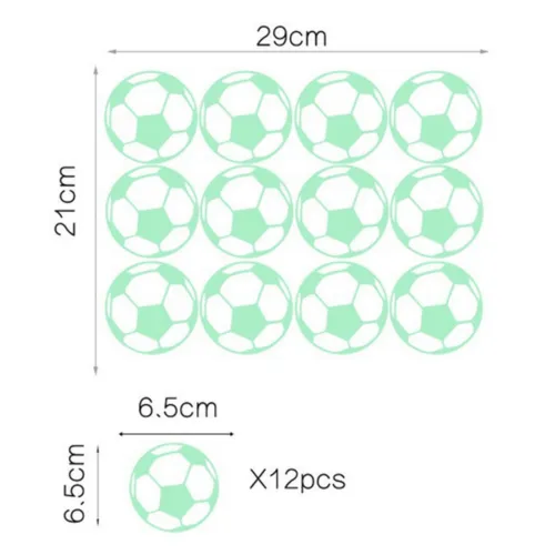 Football Shaped Wall Sticker, Self Adhesive Glowing PVC Wall Decals