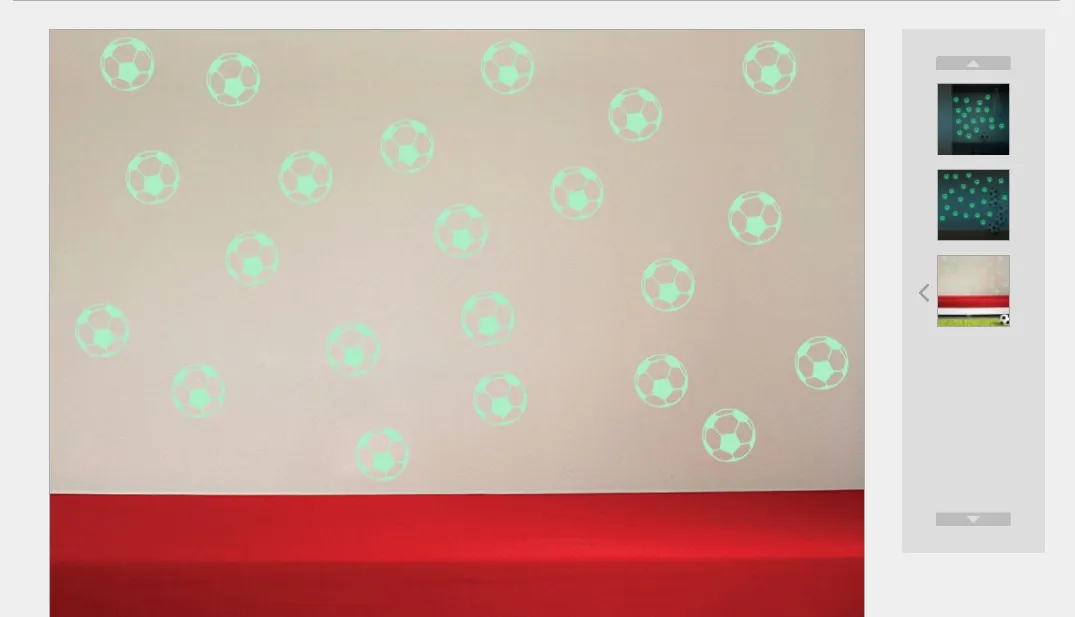 Football Shaped Wall Sticker, Self Adhesive Glowing PVC Wall Decals