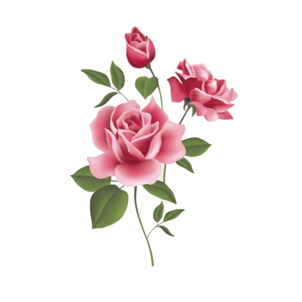 Wall Stickers Beautiful Rose Flowers Removable Wall Decals for Bedroom