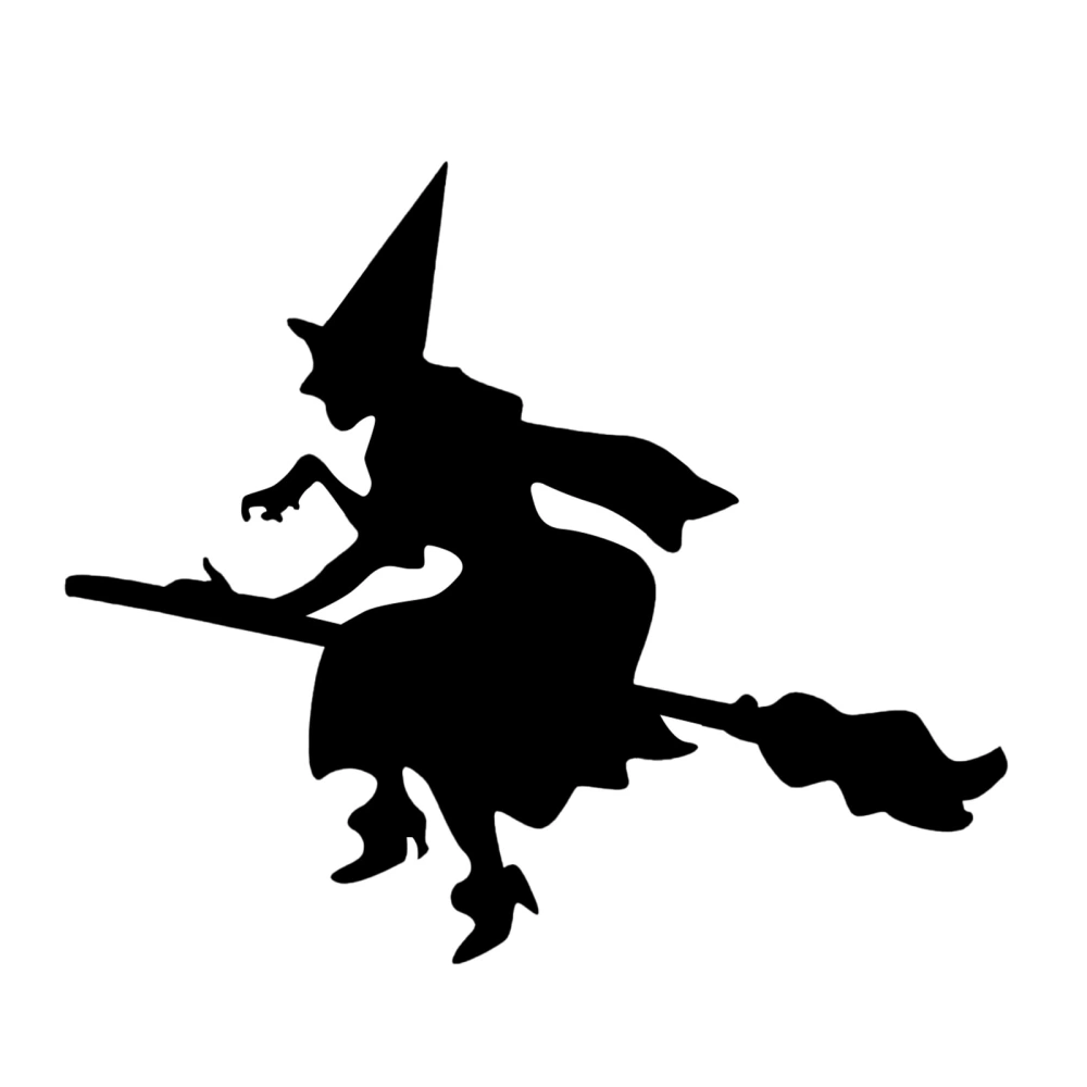 Halloween Wall Sticker, Broom Witch Print PVC Decals Posters