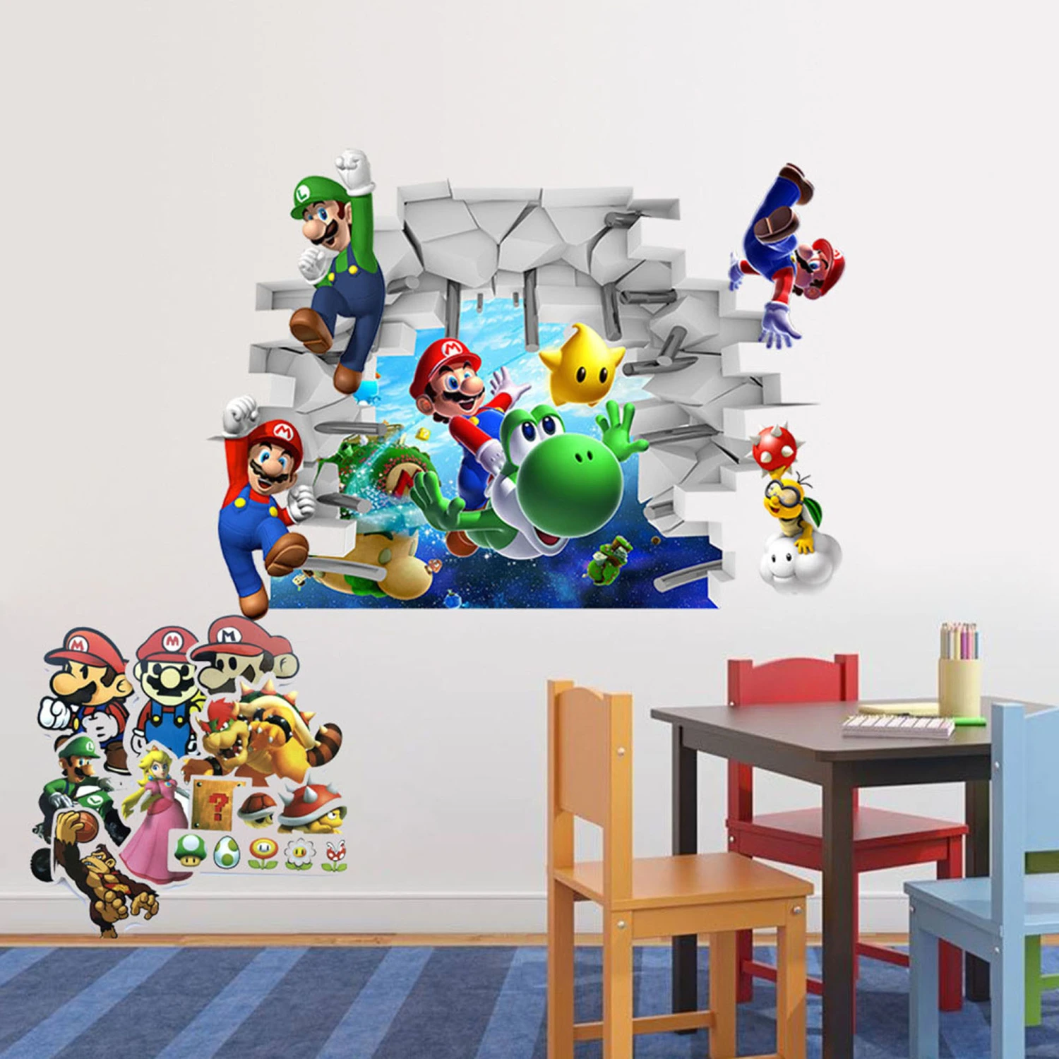 Wall Sticker, Cartoon Pattern Print Sticker Wall Poster Decorative Paper