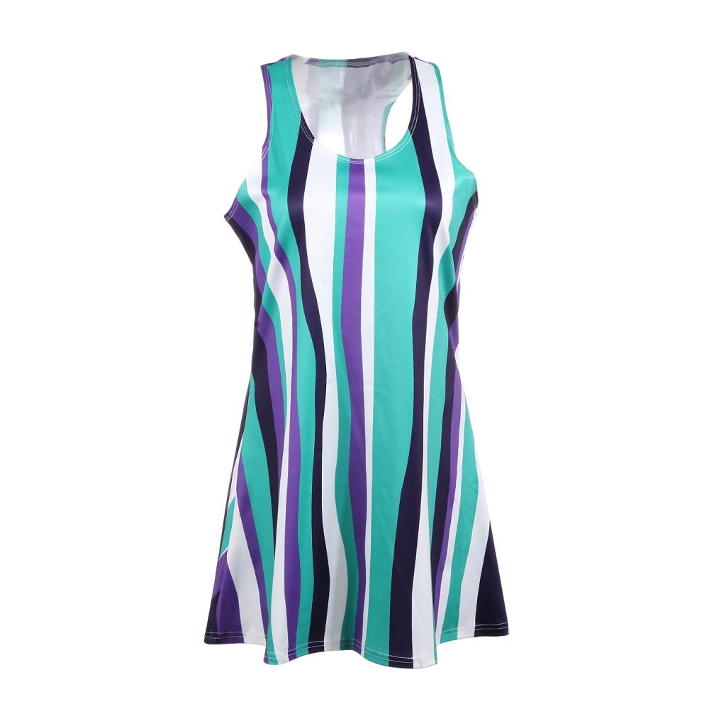 Mommy and Me Matching Dress Sleeveless Irregular Stripes Printed Dress