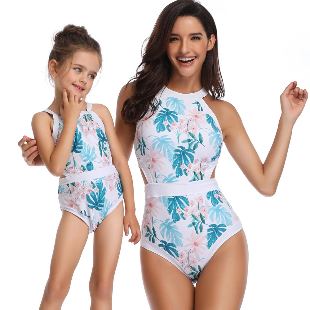 Mommy and Me Matching One-Piece Bikini, Family Floral Sling Summer Bathing Suit