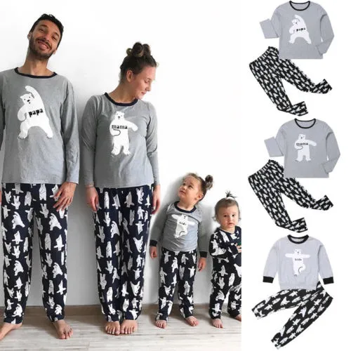 Xmas Family 2PCS/1PCS Jammies Holiday Matching Pajama Long Sleeve Top Long Pants