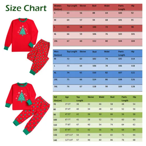 Family Matching Pajamas Christmas Tree Print Long Sleeve Tops Trousers