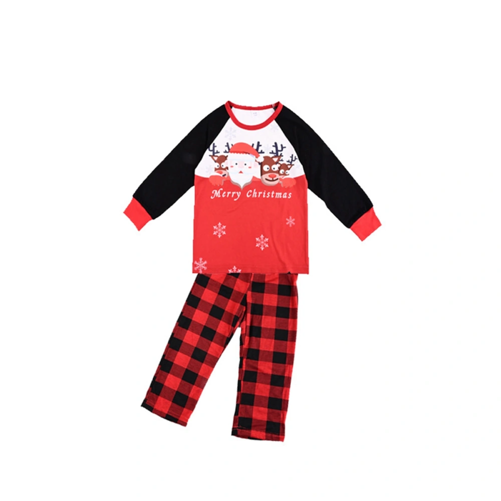 Christmas Parents-Children Pajamas Set Shirt Trousers Baby One-Piece Romper