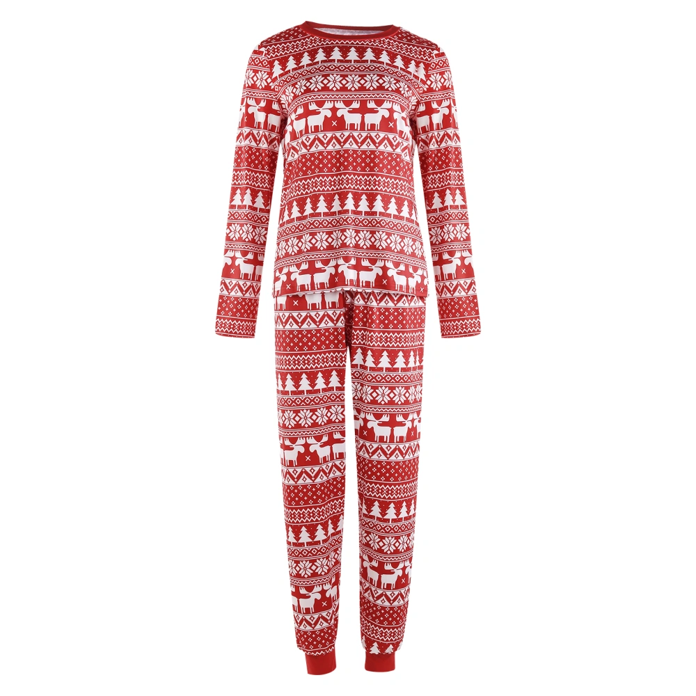 Parent-Child Christmas Pajamas, Elk Tree Snowflake Top Trousers Romper