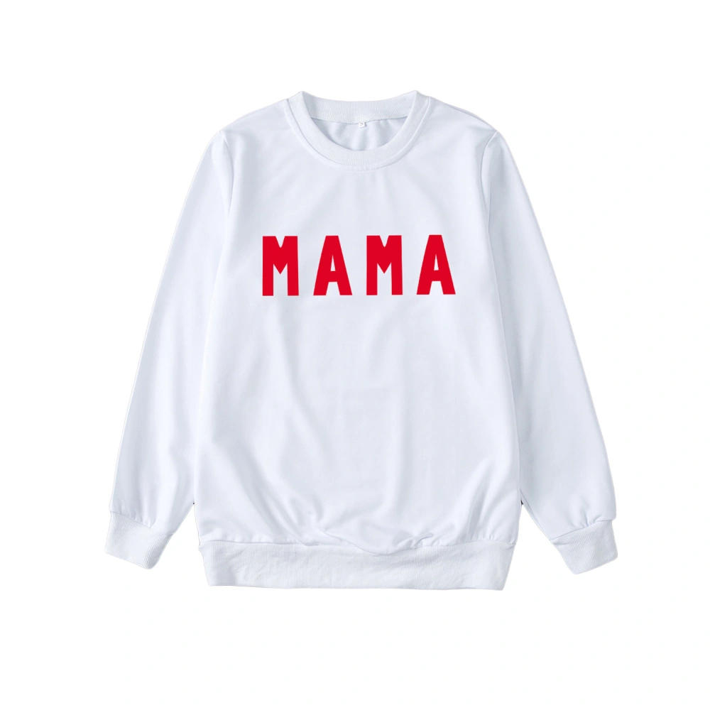 Family Parent-Child Matching Sweatshirt, Letter Print O-neck Pullover