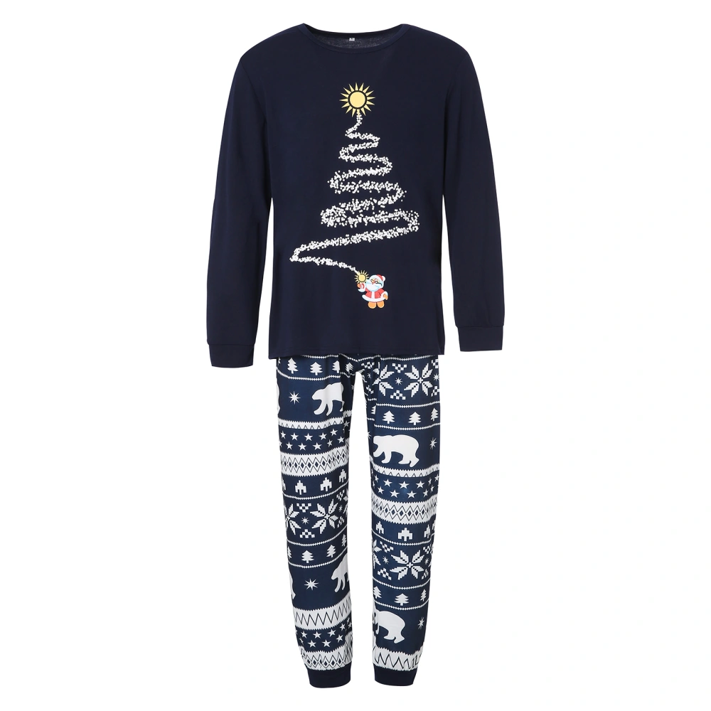 Christmas Parent-child Nightwear Outfits, Long Sleeve Tops and Pants