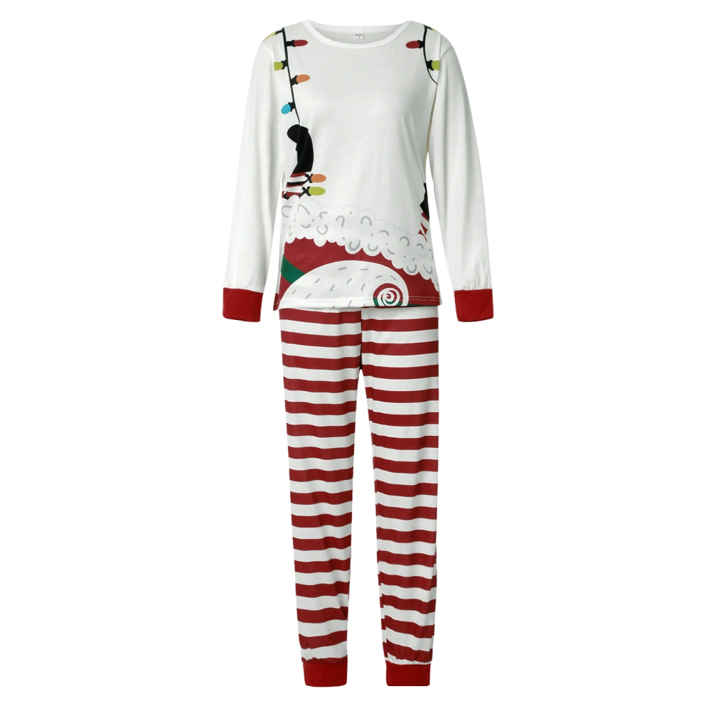 Parent-Child Christmas Pajamas, Tops with Stripe Pants/Jumpsuit