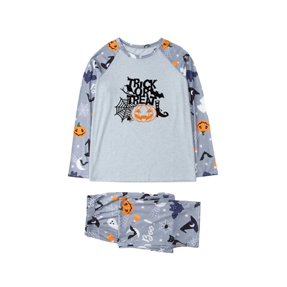 Halloween Print Raglan Tops and Trousers Parent-child Pajamas Set