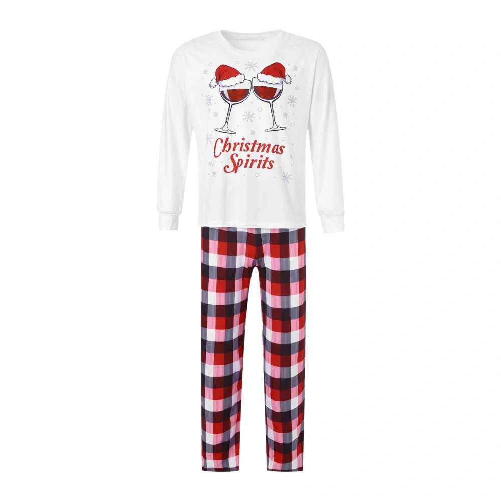 Christmas Parent-child Nightwear Set, Printed Pattern Tops and Pants