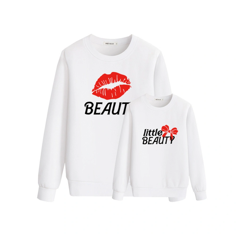 Family Matching Sweatshirt, Letter Print Long Sleeve Pullover Tops