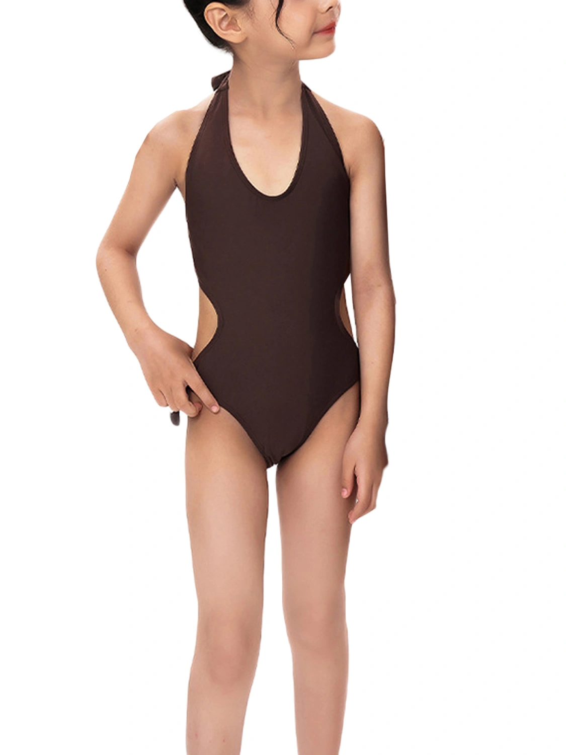 Mother Daughter Matching Swimsuit, Tie Up Halter Neck Summer Swimwear 