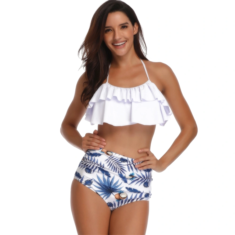 Parent-Child Bikini, Halter Tops + Swimming Trunks, Ruffle Clothing