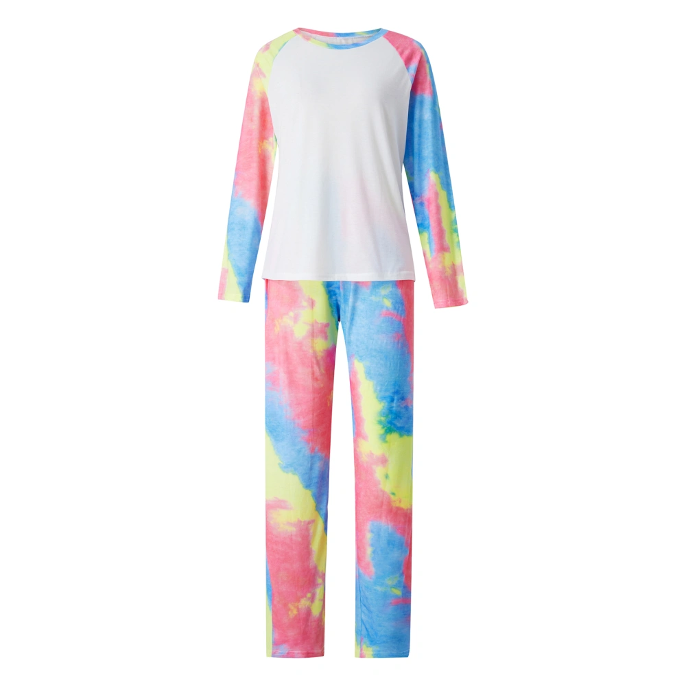 Parent-child Nightwear Set, Long Sleeve Printed Pattern Tops and Pants