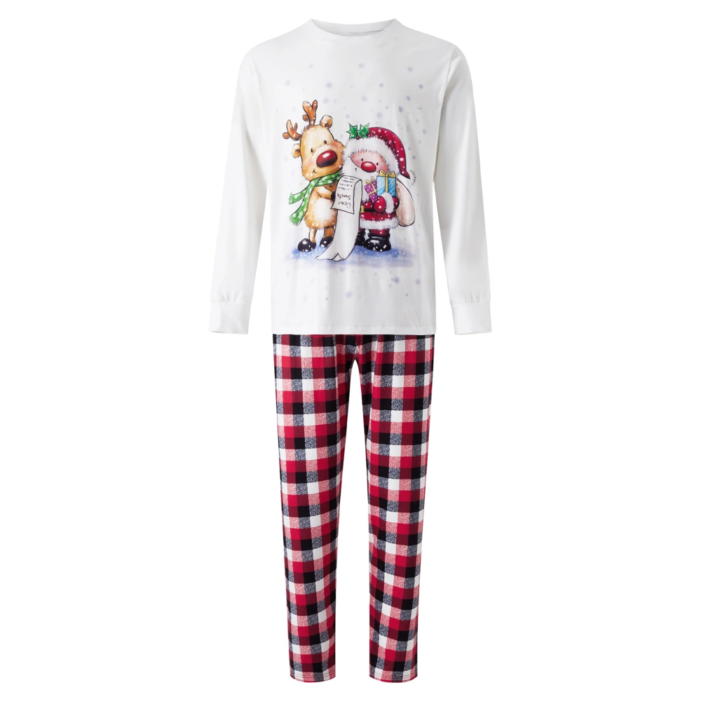 Family Christmas Sleepwear, Cartoon Tops + Plaid Trousers, Bodysuit