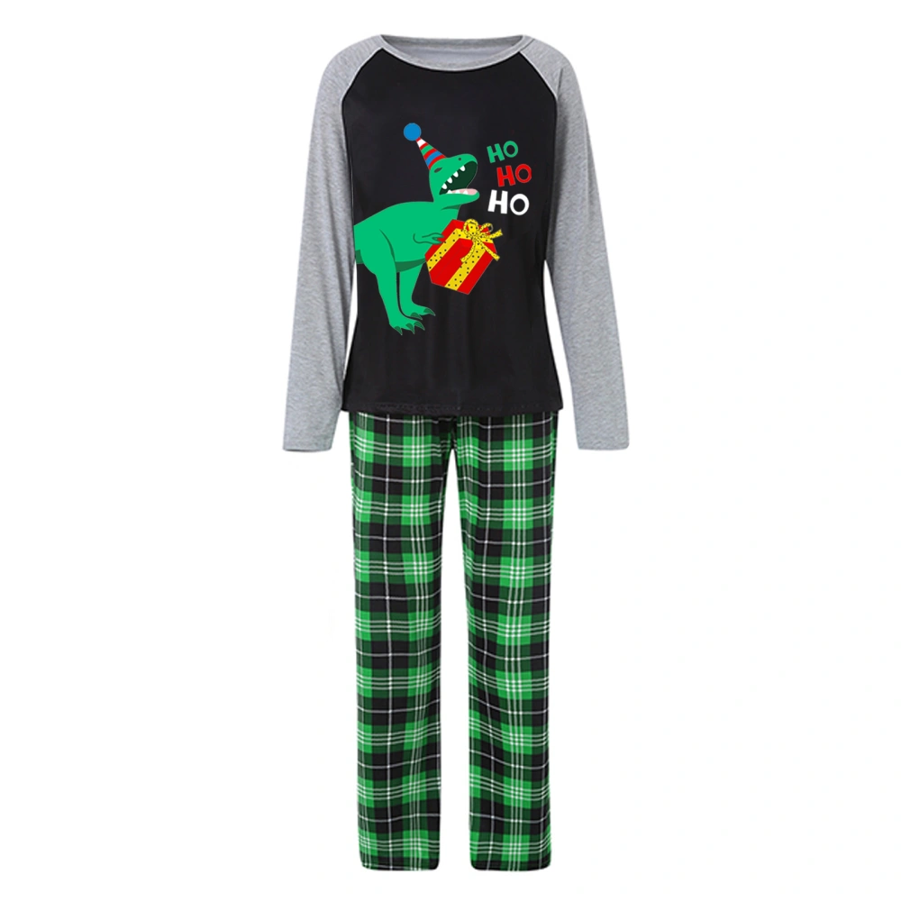 Christmas Family Pajamas,Dinosaur Letter Gift Box Plaid Nightwear