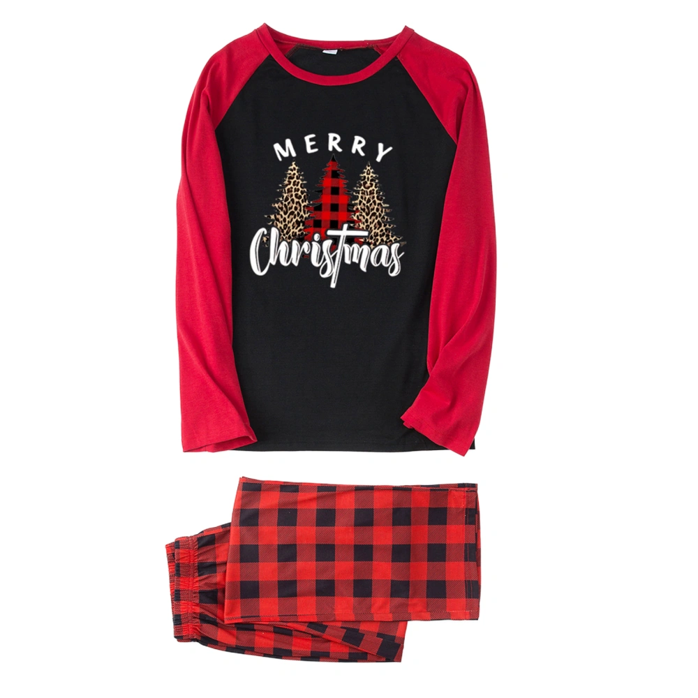 Christmas Pajamas for Family, Tree Print Tops + Plaid Pants Set