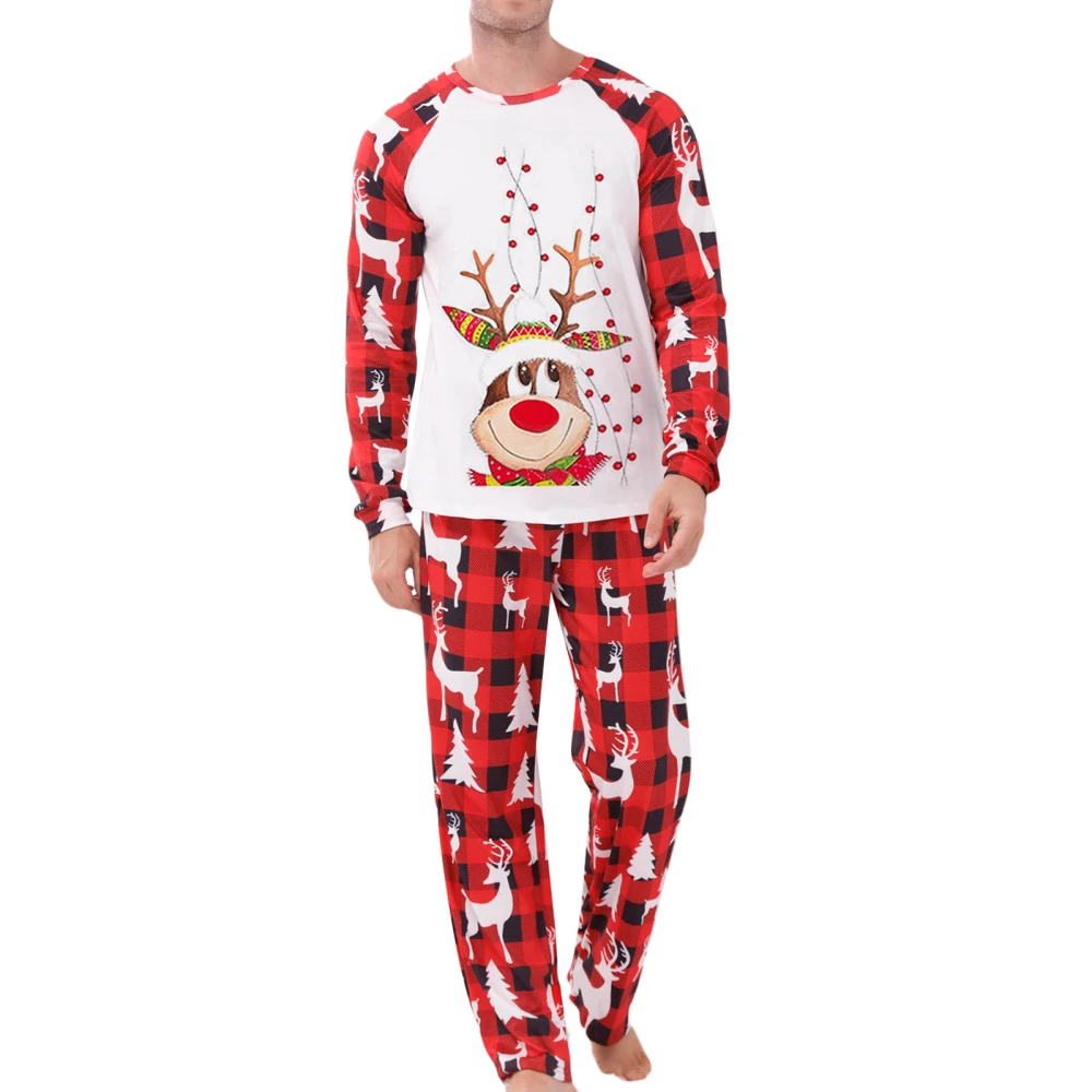 Parent-Child Christmas Nightclothes, Romper/ Tops Pants Suit 