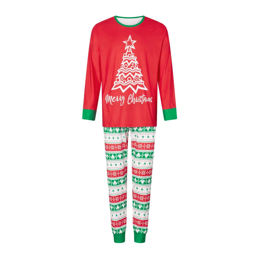 Christmas Family Pajamas Matching Christmas Tree Print Tops and Pants