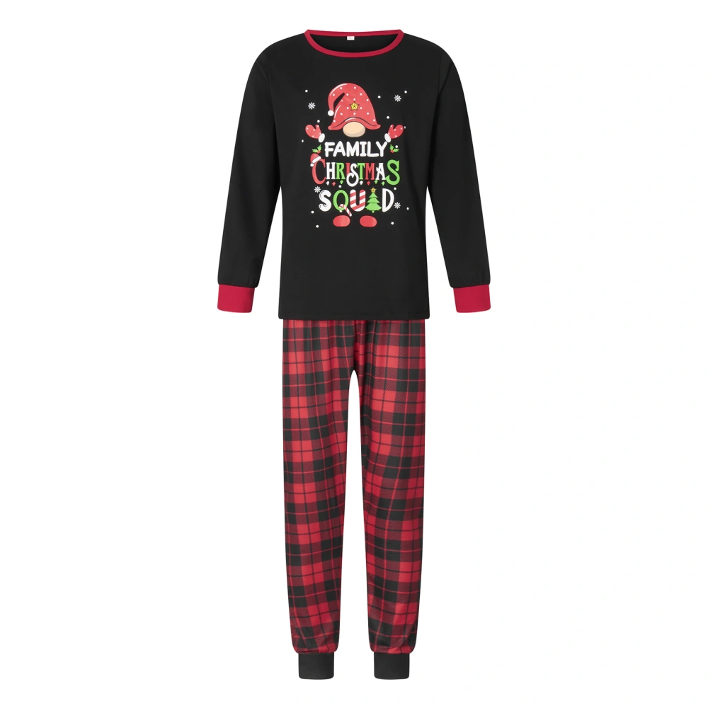 Christmas Pajamas for Family Long Sleeve Gnome Tops + Plaid Pants