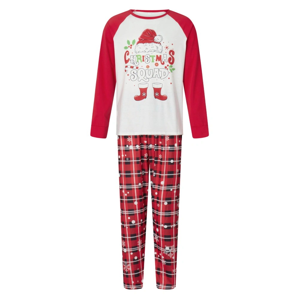 Family Matching Christmas Pajamas, Elf Hat &Letter Print Sleepwear