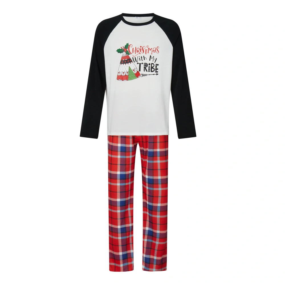 Christmas Family Pajamas Set Christmas Tree Print Tops and Plaid Pants