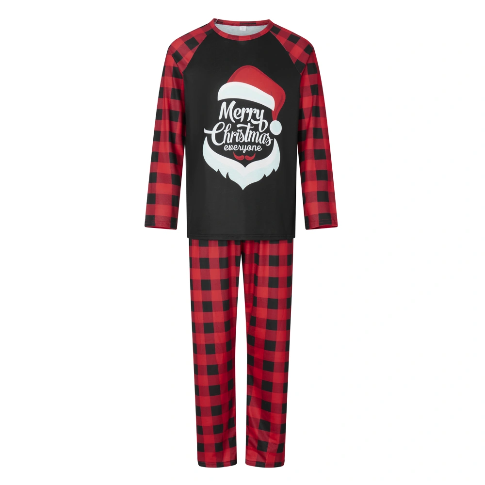 Family Matching Christmas Pajamas, Letter & Hat Print Sleepwear 