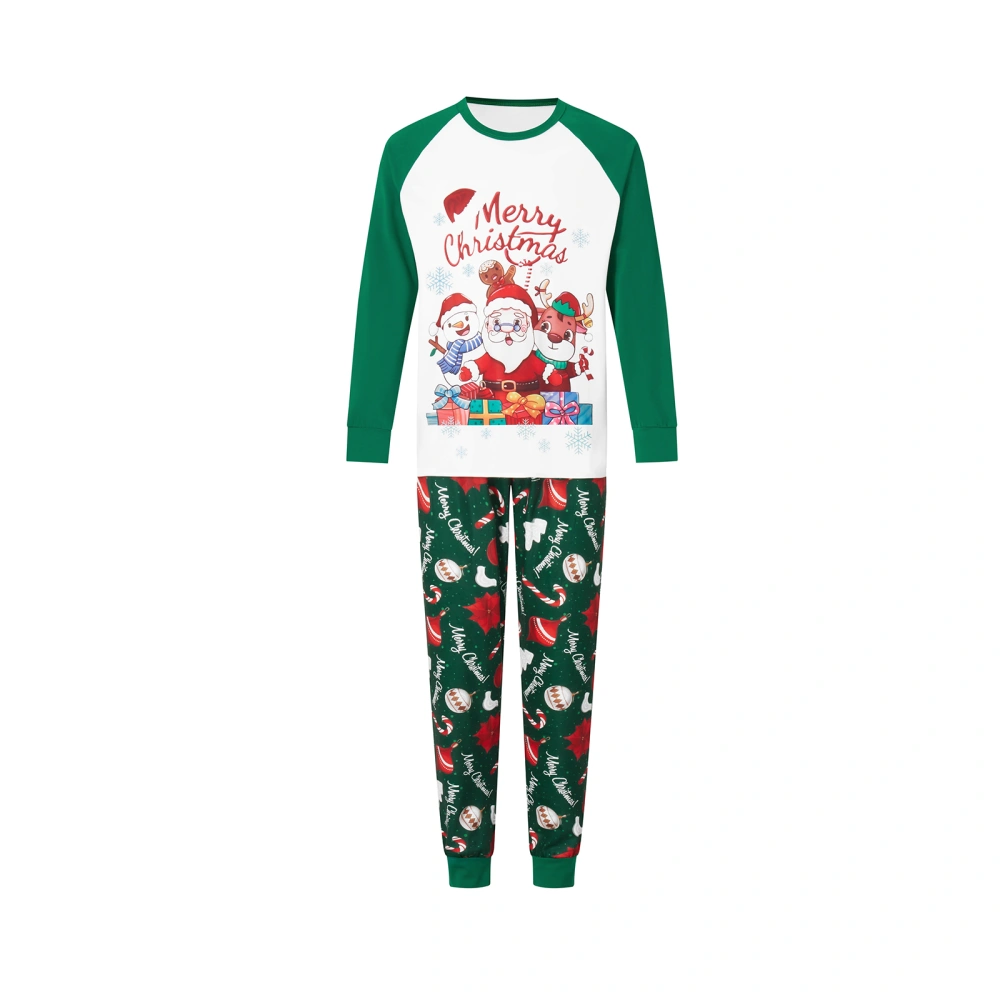 Christmas Pajamas for Family Santa Snowman Print Tops + Pants Set