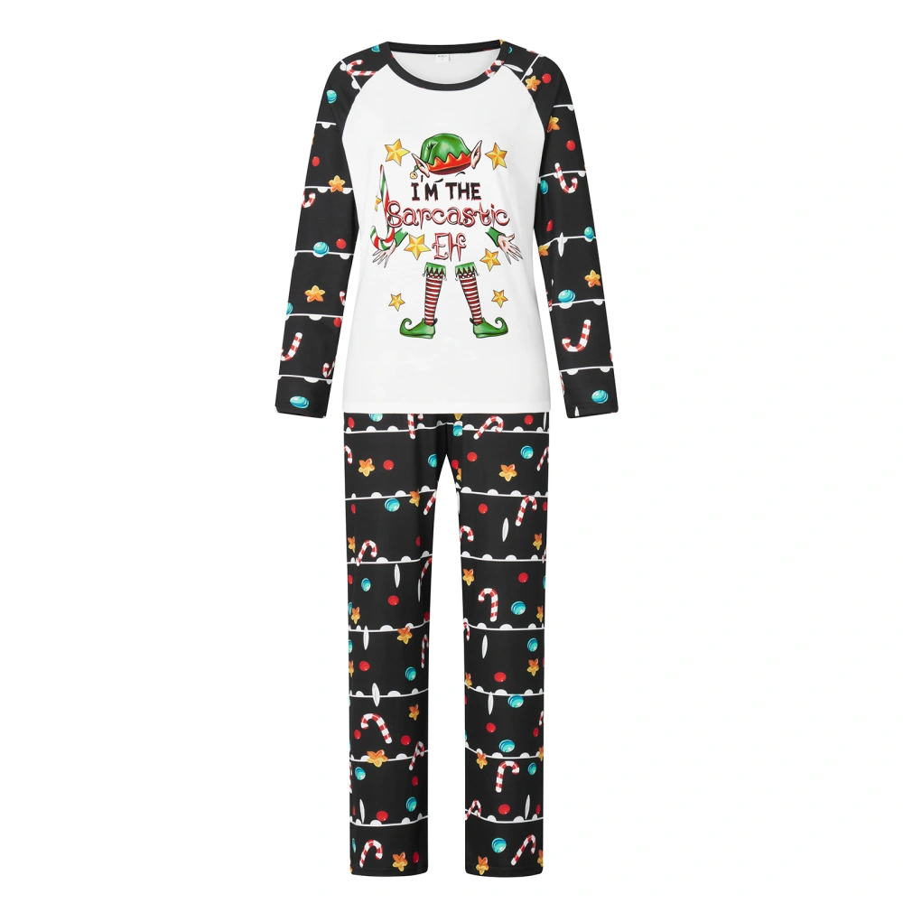 Family Matching Christmas Pajamas, Letter & Elf Print Sleepwear