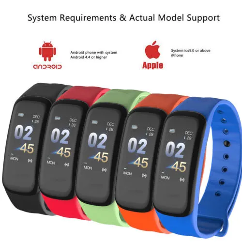 Men Women Smart Watch, Blood Pressure Heart Rate Monitor Wristband