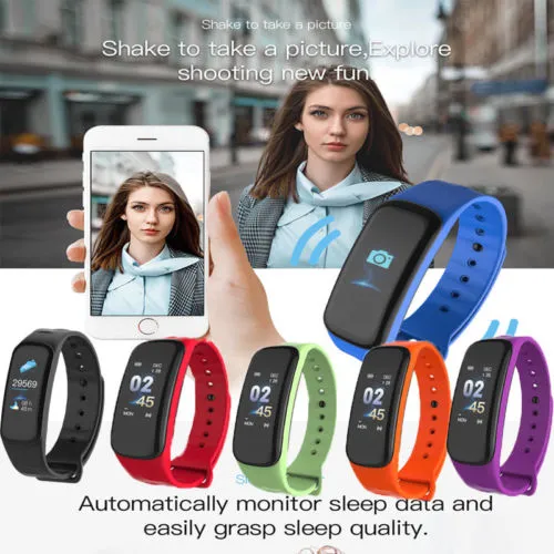 Men Women Smart Watch, Blood Pressure Heart Rate Monitor Wristband