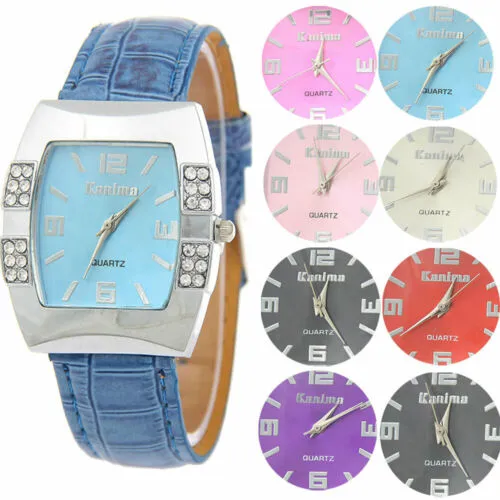 Ladies Quartz Square Head Shiny Rhinestone Pointer Adjustable Watch