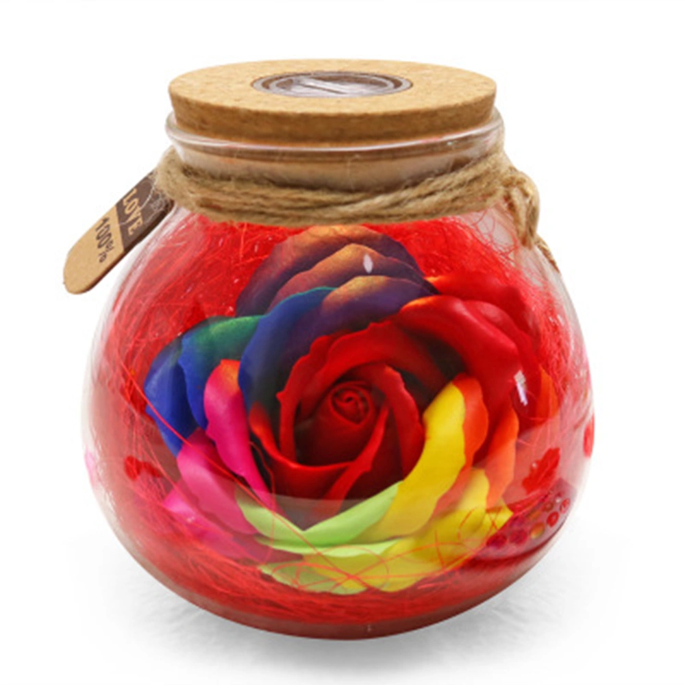 Rose Wishing Bottle Colorful Light, Festival Gift Remote Control Lamp