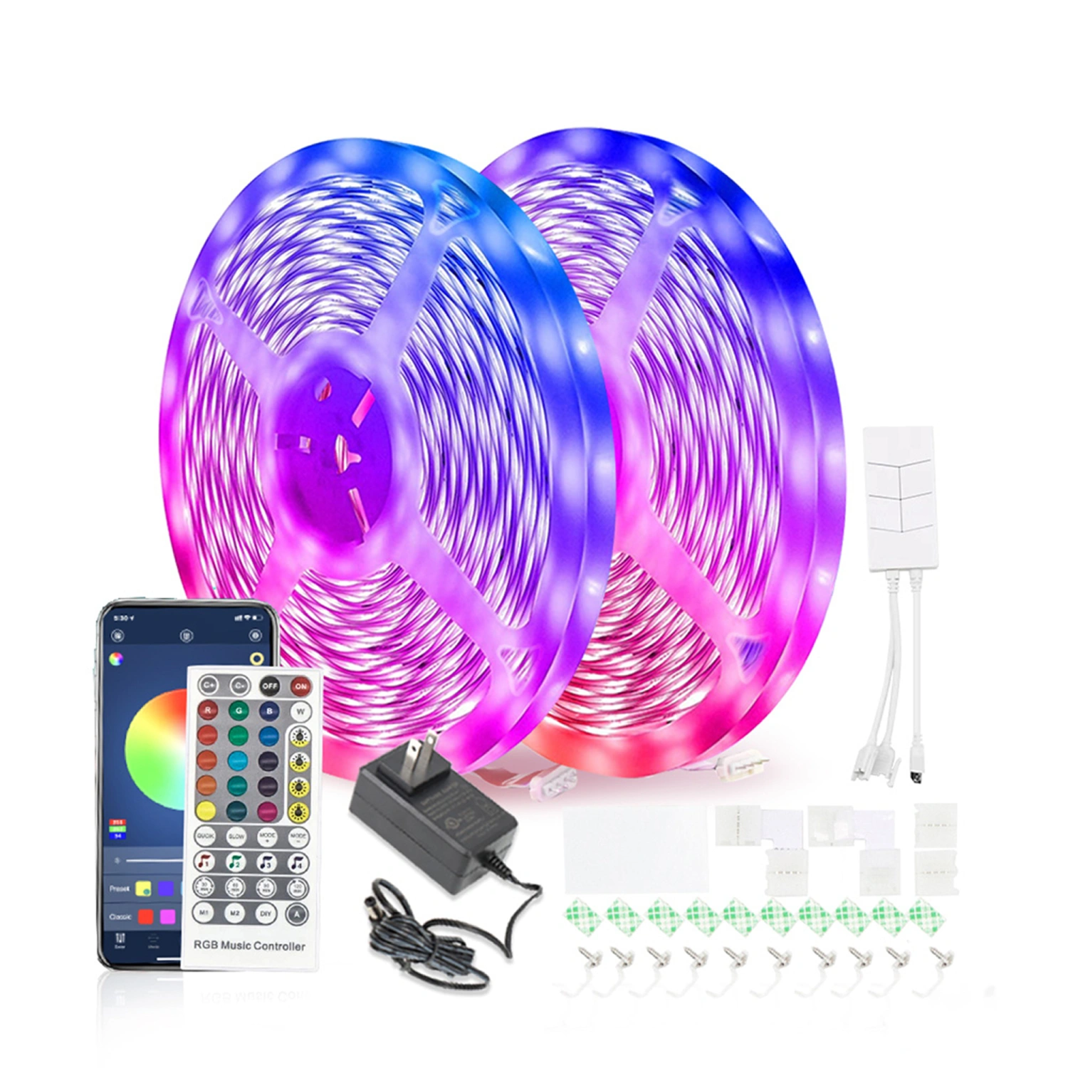 LED Strip Lights, Adjustable Color Music App Control Bluetooth Led Strip Lights
