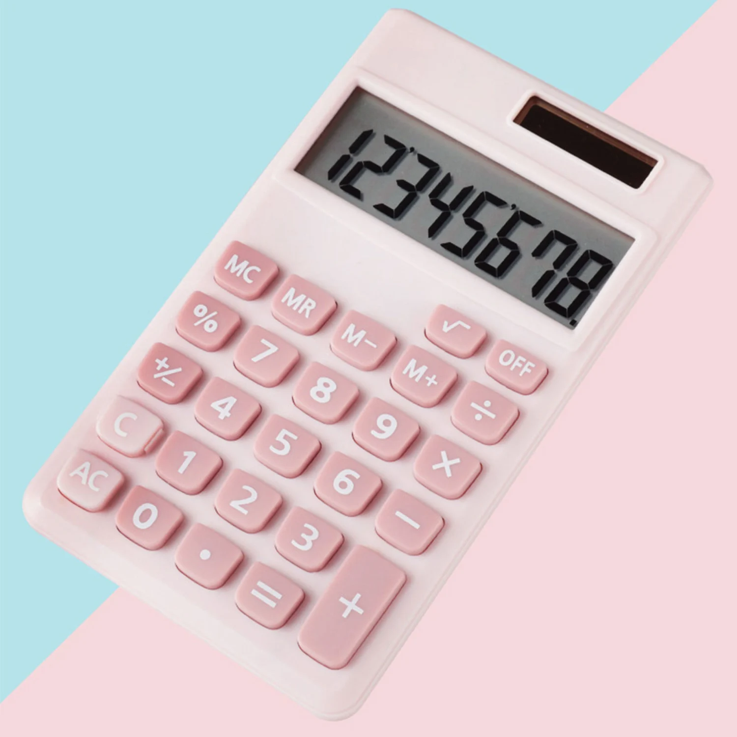 Solar Calculator Large LCD Display 8 Digits, Dual Power Tool