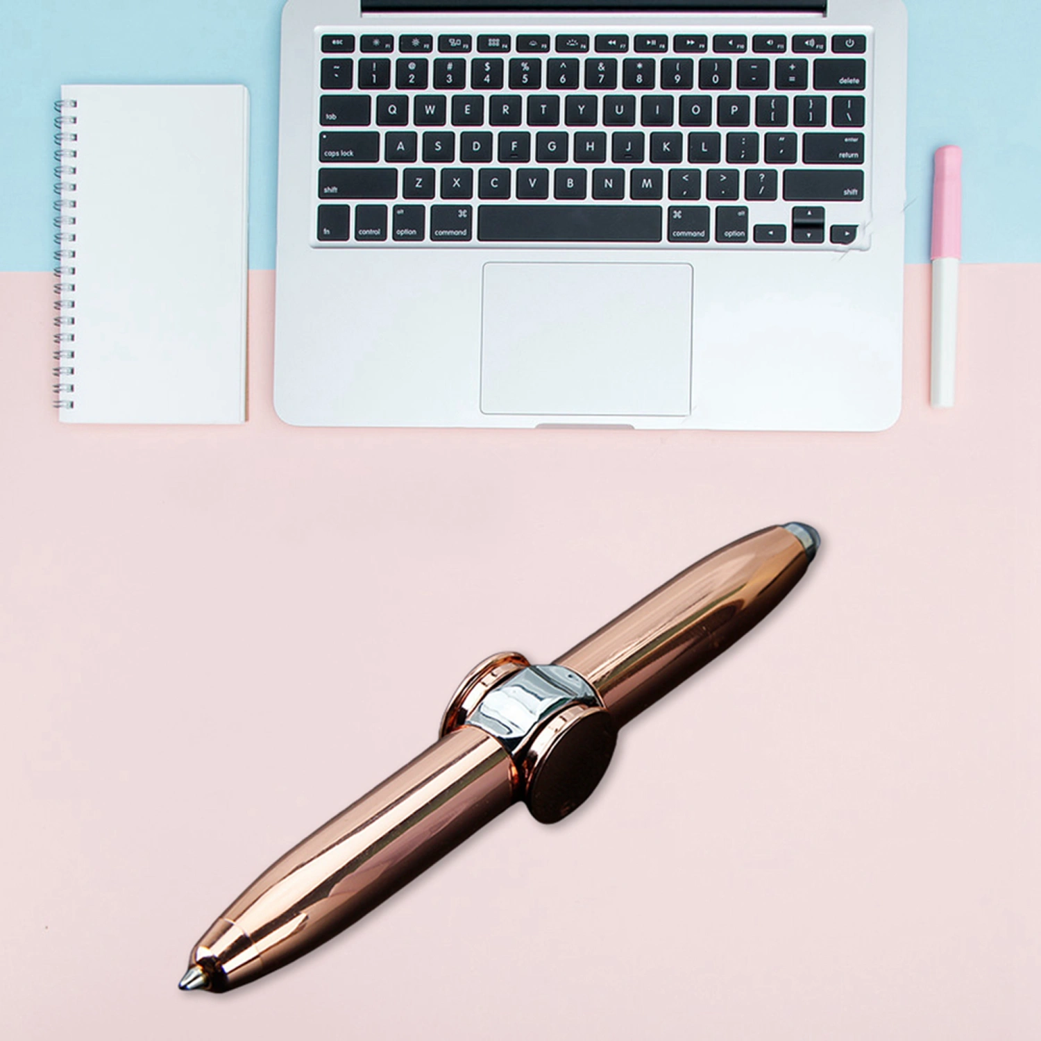 Fidget Spinner Ballpoint Pen, Stress Relief Stationery with LED Light