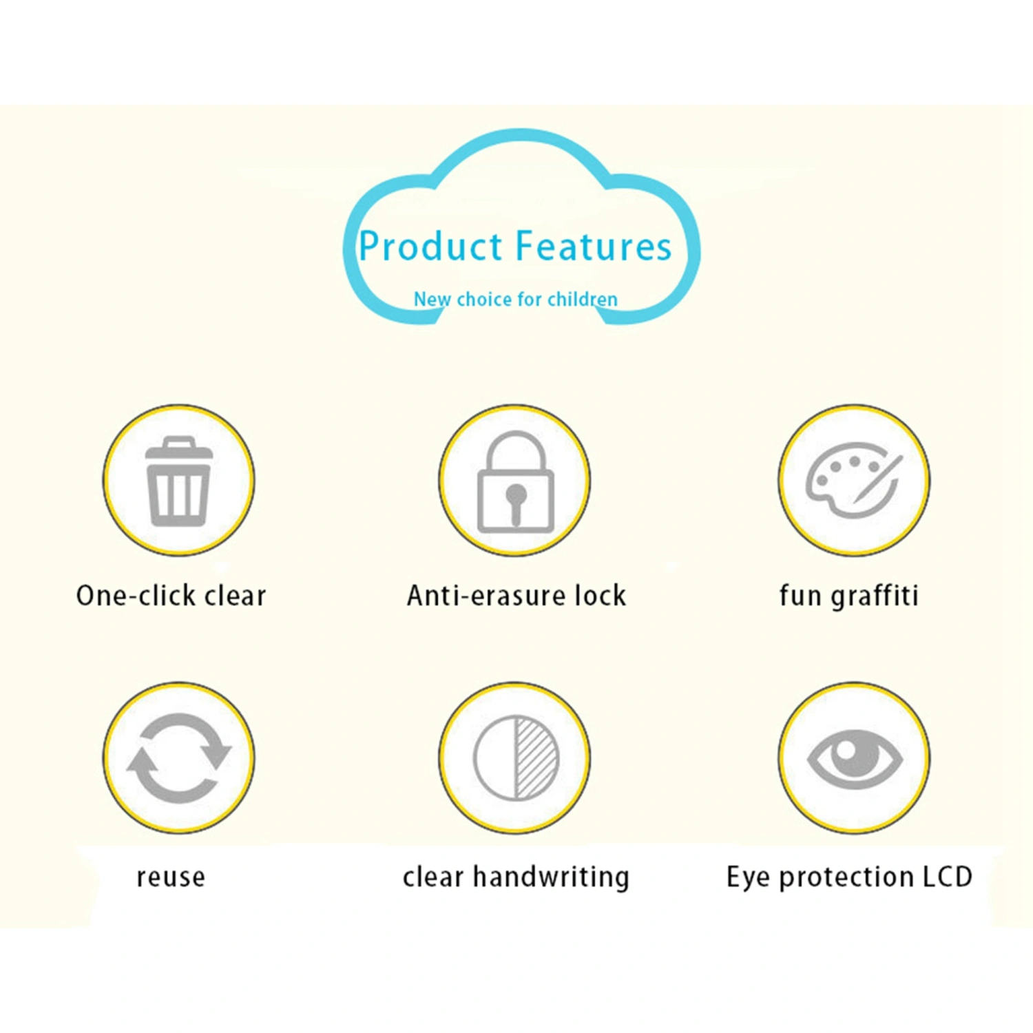 LCD Writing Tablet, Kids Reusable Electric Drawing Pad Writing Board
