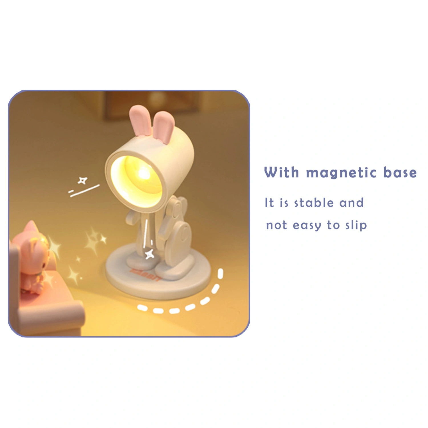 Bunny Table Lamp Decorative Bedside Desk Led Night Light for Bedroom