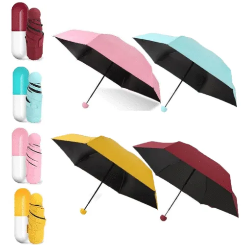 Lightweight Mini Umbrella 5 Folding Stylish Capsule Box Rainproof Tools