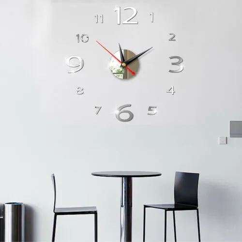 Large 3D DIY Wall Clocks Home Decor Stickers, Bedroom Office Decoration