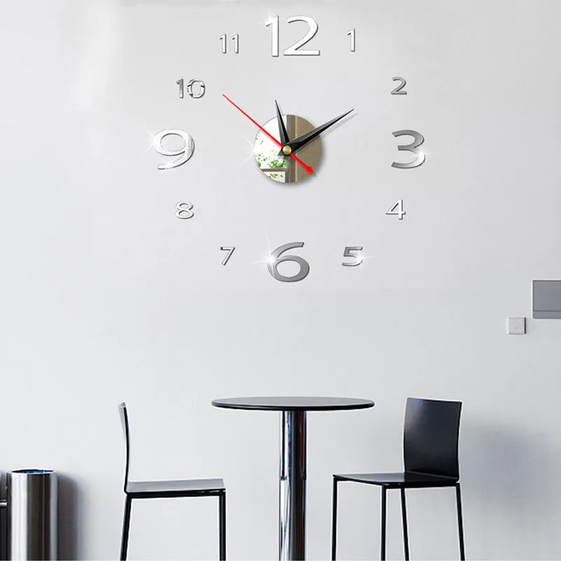 Large 3D DIY Wall Clocks Home Decor Stickers, Bedroom Office Decoration