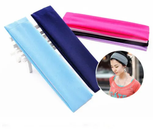 Unisex Sport Headbands, Stretchy Yoga Headbands, Solid Color Workout Hairbands