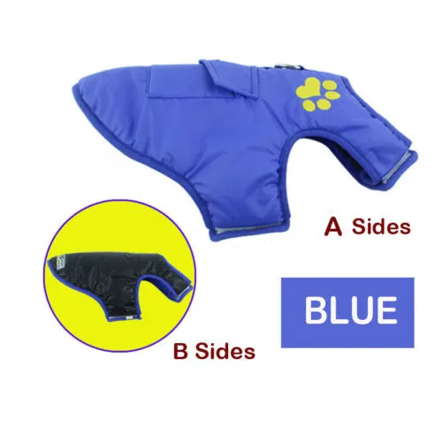 Pet Dog Winter Thermal Vest Solid Color Waterproof Magic Sticker Coat