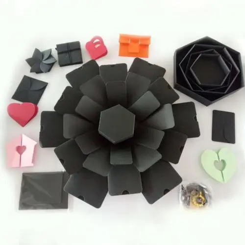 DIY Birthday Hexagon Box Gift, Surprise Explosion Photo Album Box